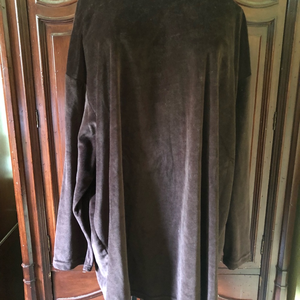 “Dark Chocolate Candy”Velour Blouse - Picture 2 of 3